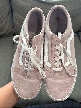 Vans Women's Old Skool Sneakers in Light Pink and White
